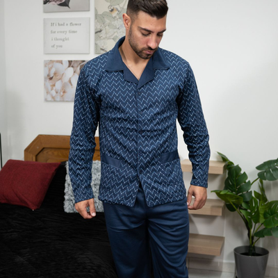 Men classic pajama with buttom in flanel fabric #2443