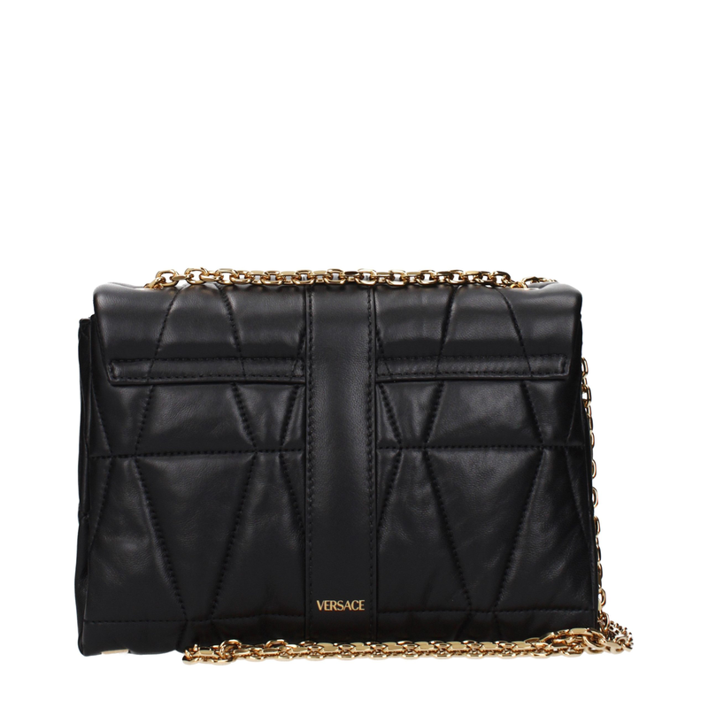 Black leather shoulder bag-null