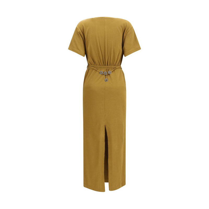 Brown cotton casual dress-null
