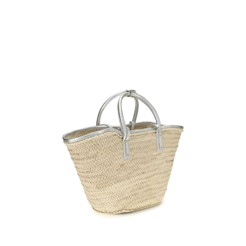 Beige raffia shoulder bag-null