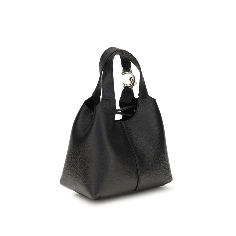 Black calf leather bos taurus shoulder bag-null