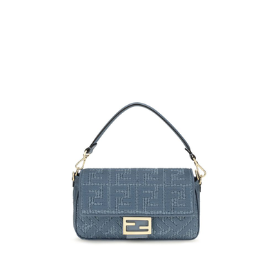 Blue raffia shoulder bag, Blue, medium