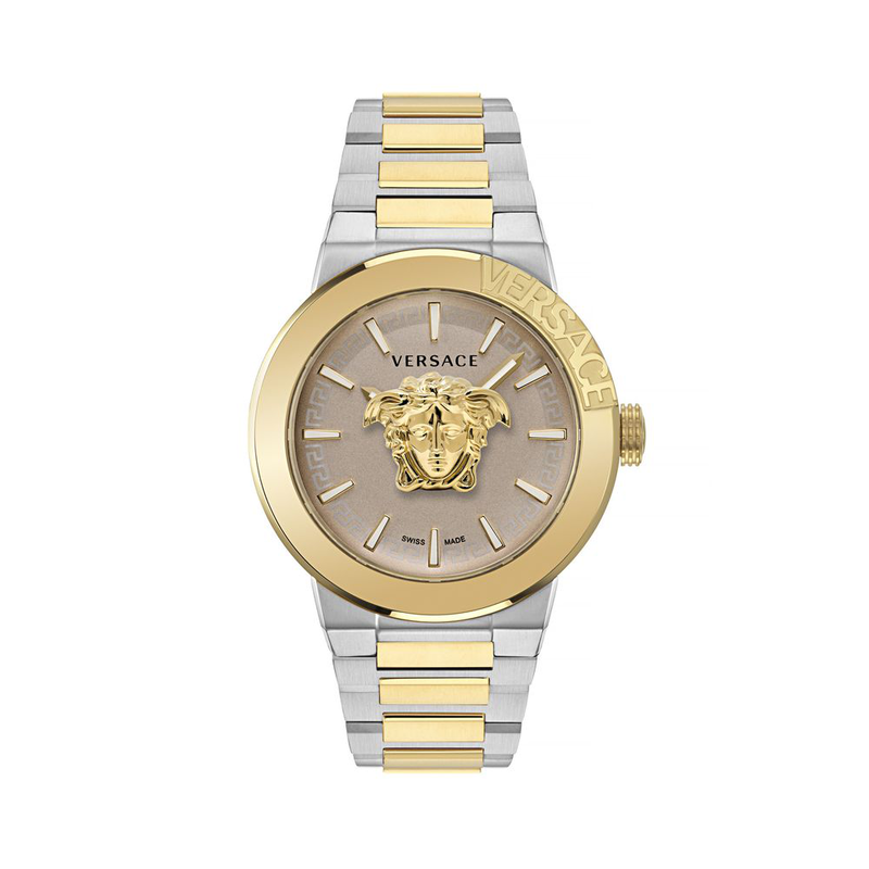 Gold stainless steel dress watch-null