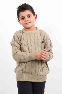 Knitted top pro kids, Beige, medium