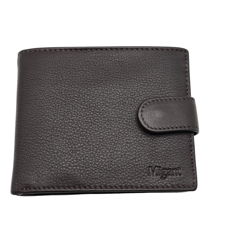 Migant design black or brown Genuine leather wallet in giftbox 6443-null