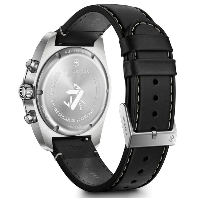 Product image: Swiss army chrono 42, sir, ble dial, blk leather str-null