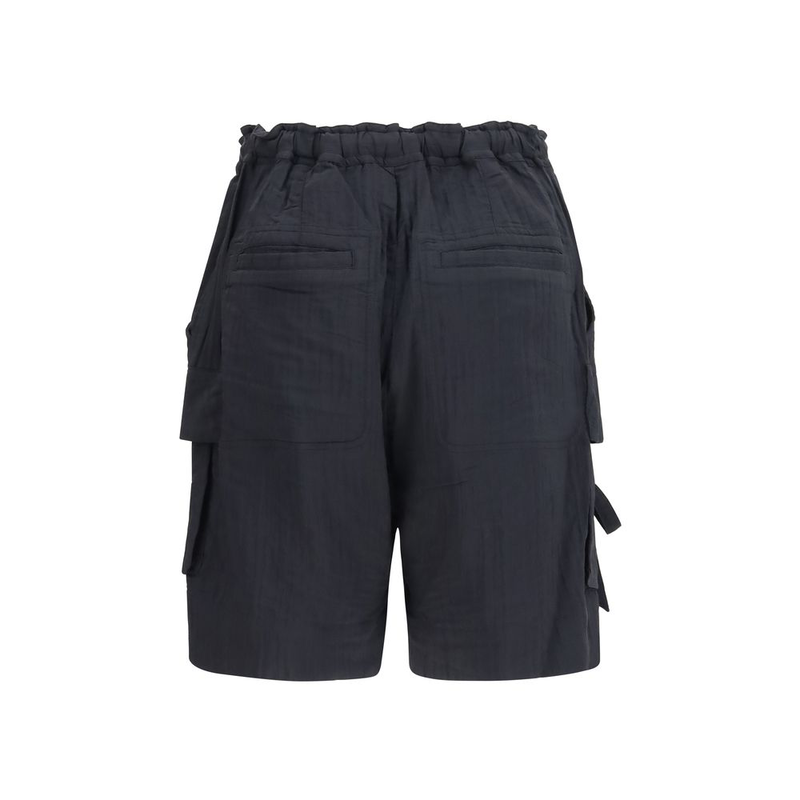 Black viscose bermuda shorts-null
