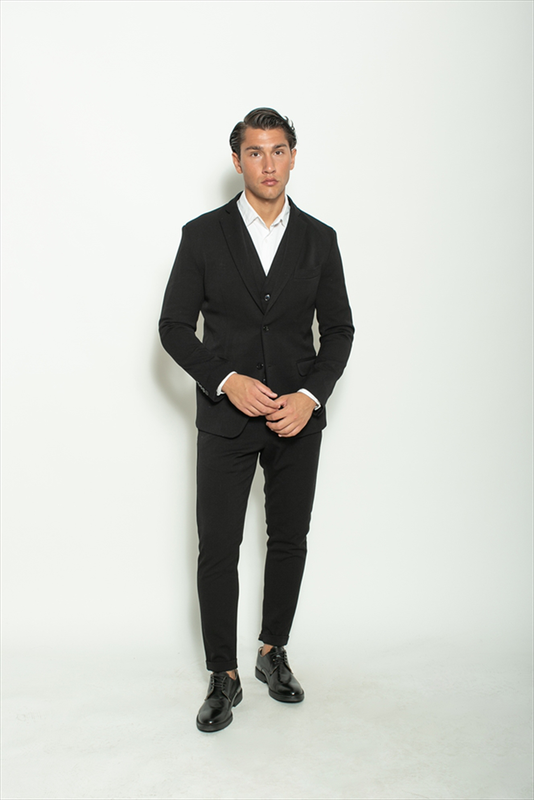 Hackers elastic slim fit textured blazer image number null