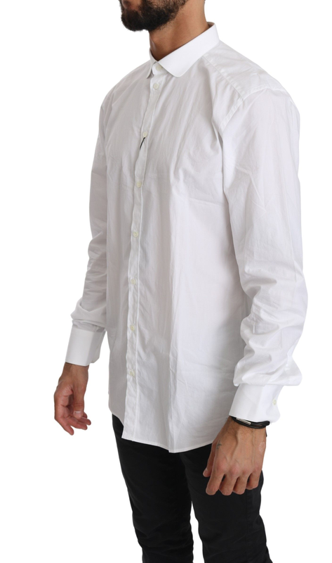 White cotton long sleeve top shirt-null