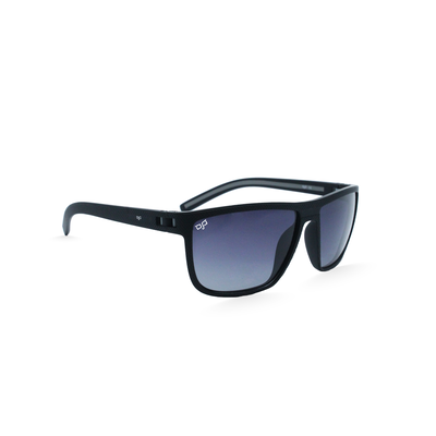 OJO sunglasses man square black frame and temple with polarised gradient grey lenses