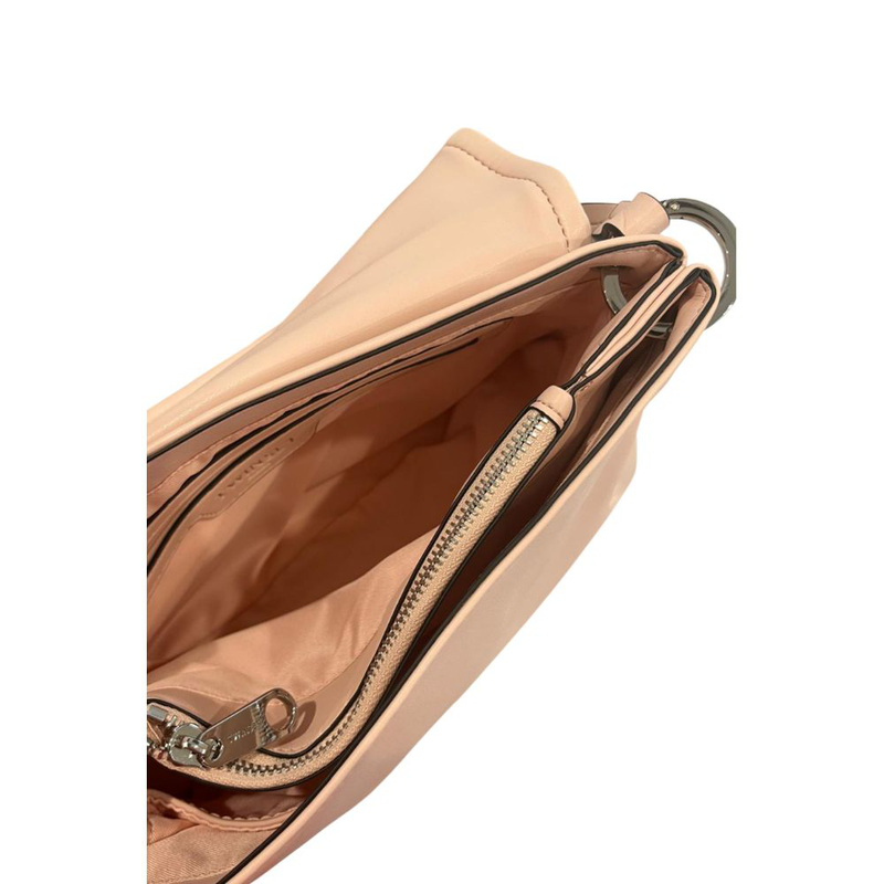 Pink polyurethane women shoulder bag-null
