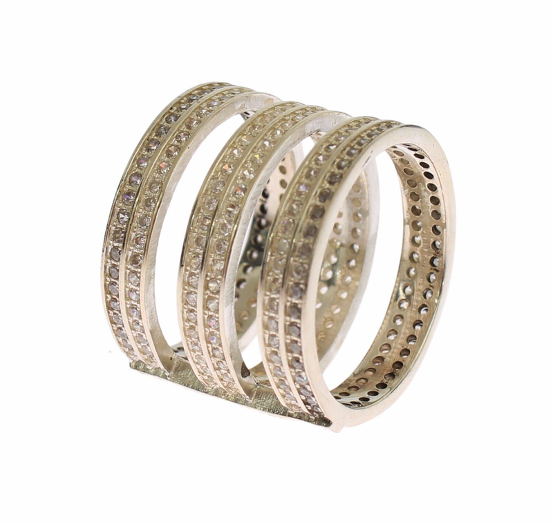Authentic womens clear cz 925 sterling silver ring-null