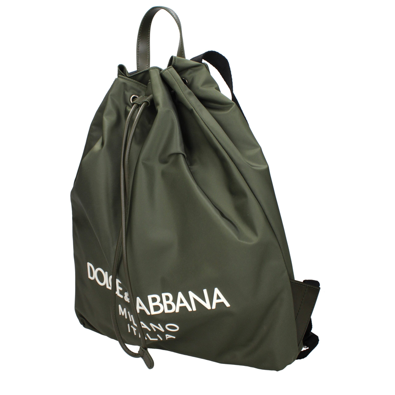 Green nylon backpack-null