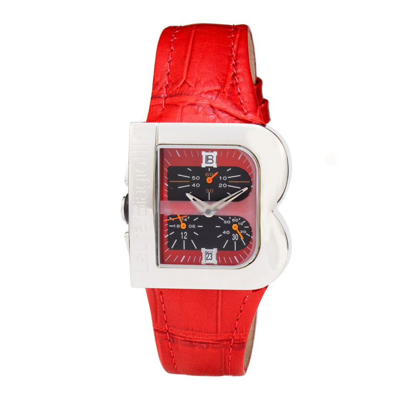 Brown leather dress watch-null