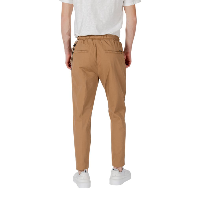 Brown cotton casual pants-null