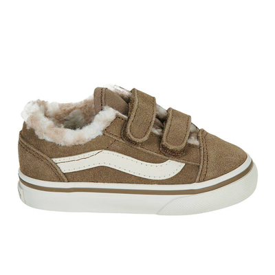 Vans toddler old skool velcro shoes (1-4 years), Sepia, medium