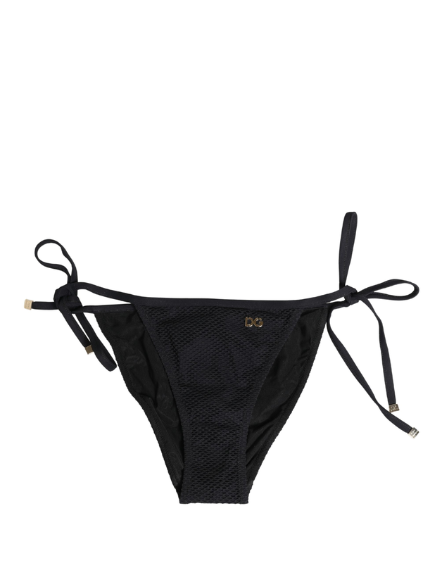 Black tie-side bikini bottom swimsuit swimwear-null
