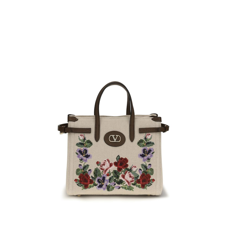 Beige linen handbag-null