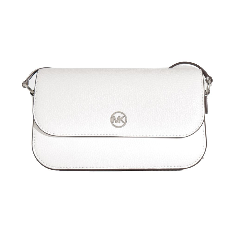 White leather crossbody bag-null
