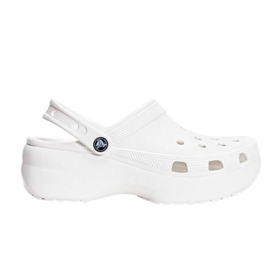 Women's classic platform clog, White, medium