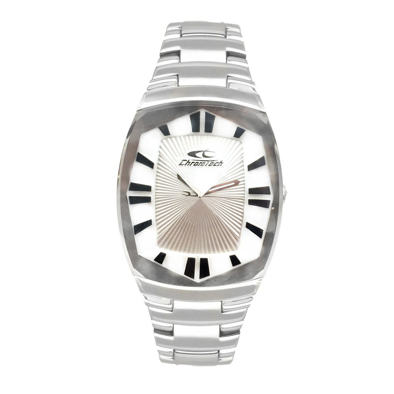 Silver stainless steel dress watch-null