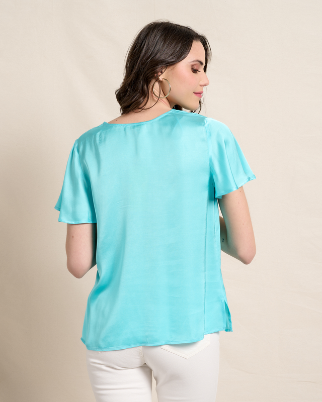 Blouse satin v neck-null