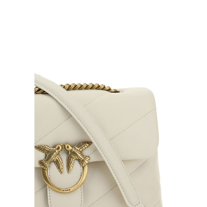 White calf leather bos taurus shoulder bag-null