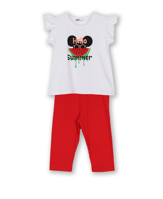 Nek kids wear girls short set white/red 32925-162