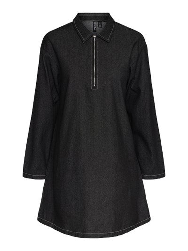 Pcshirley long sleeve short denim dress-null