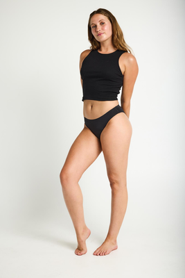 Seamfree bikini moderate-heavy, Black, medium