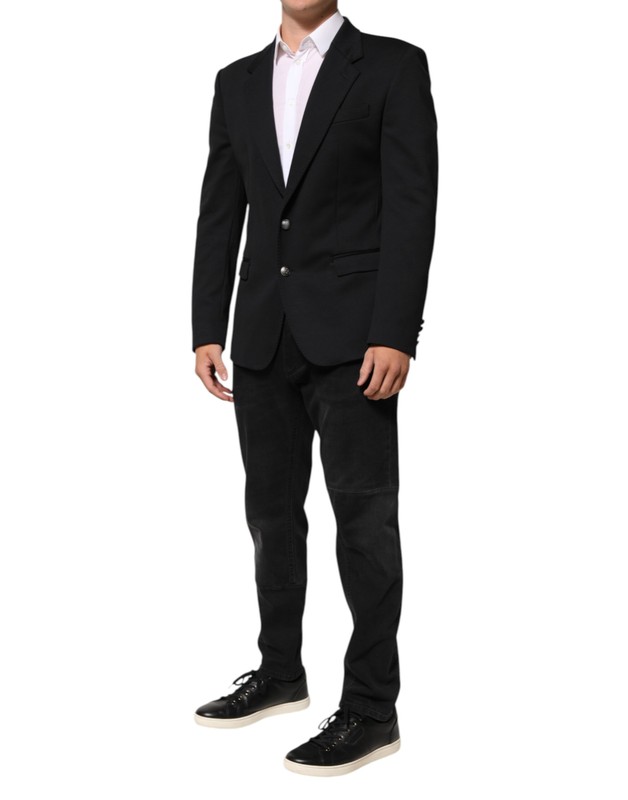 Dark blue cotton men jacket coat blazer suit-null