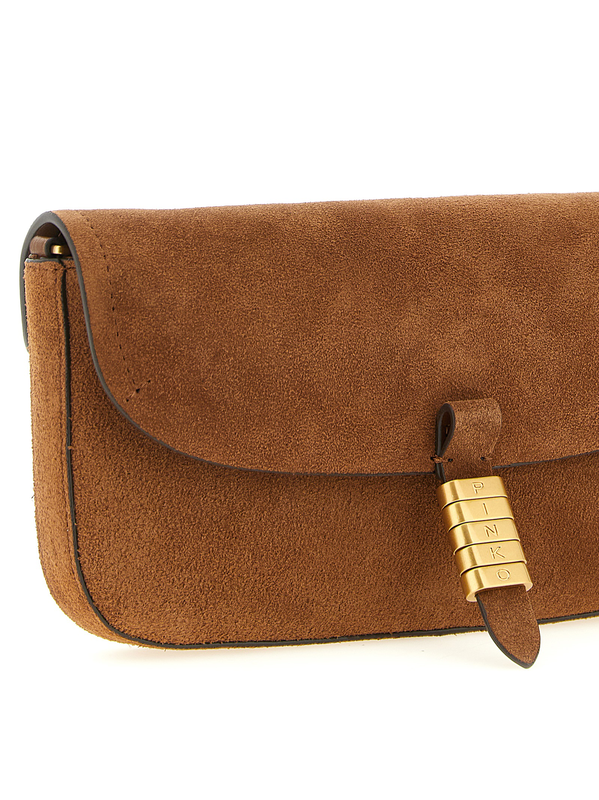 Brown cowhide shoulder bag-null