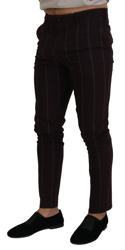 Brown striped men trousers cotton pants-null