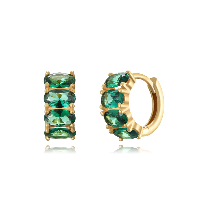 Oval zircon hoops-null