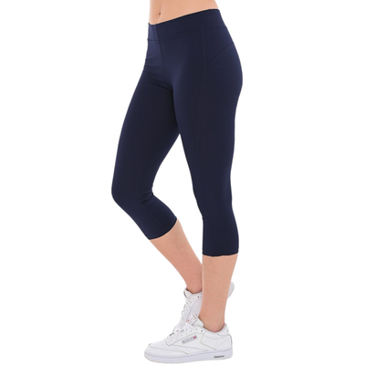 Dry fit capri leggings with belt #1380, Blue, medium