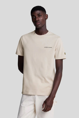 Lyle & scott embroidered t-shirt, Beige, medium