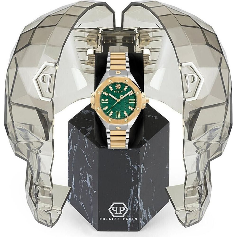Gold stainless steel dress watch-null