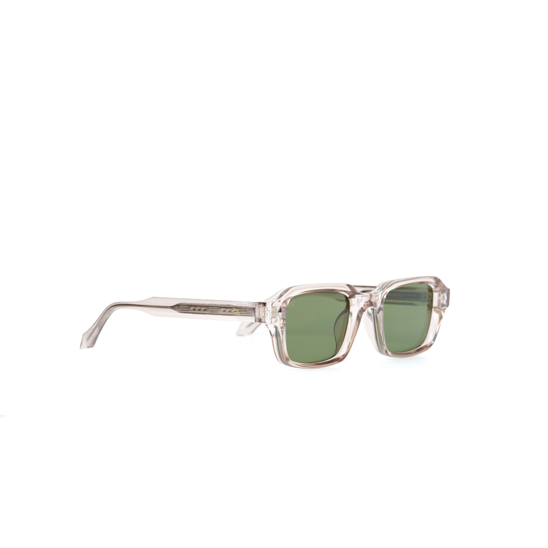 OJO sunglasses square clear brown frame and temples with green lenses cat 2-null