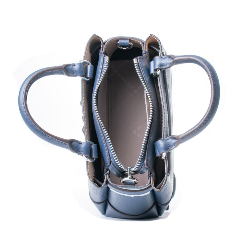 Blue leather handbag-null