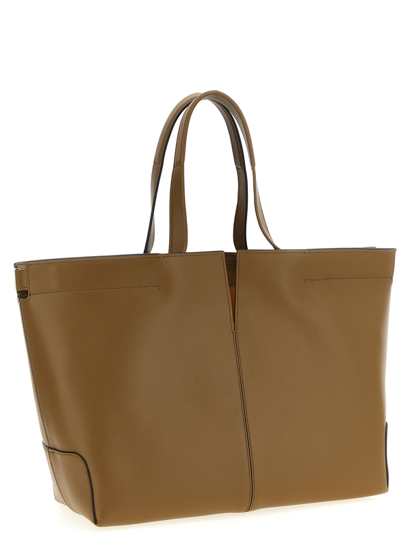 Bicolor calfskin tote bag-null