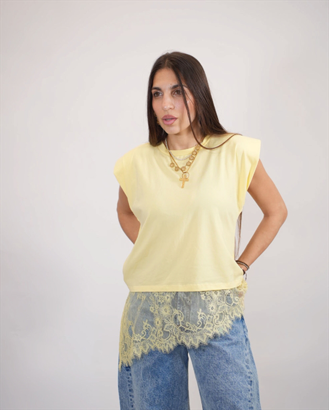 Sleevless top with lace 8526-null