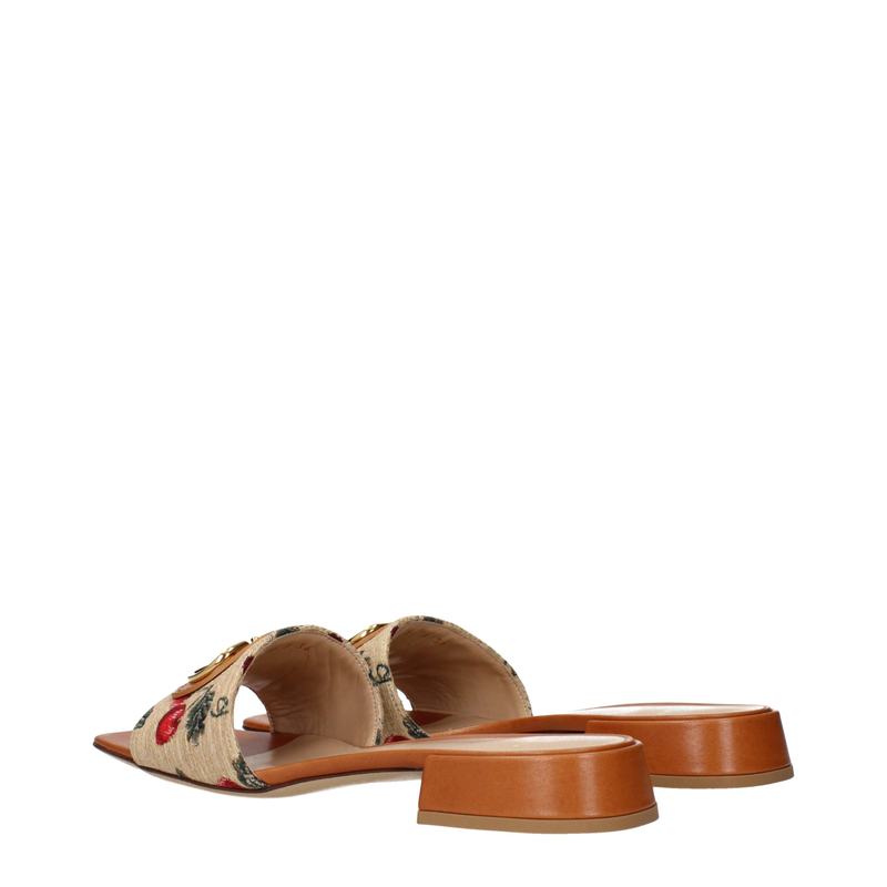 Beige raffia slippers-null