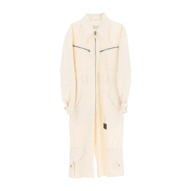 White cotton jumpsuit-null