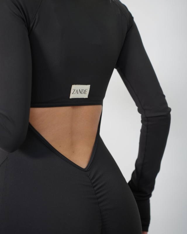 Zande ingrid backless long sleeve jumpsuit zfw2644-null