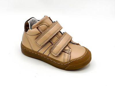 Petasil first steps leather boots with velcro straps pe21866, Beige, medium