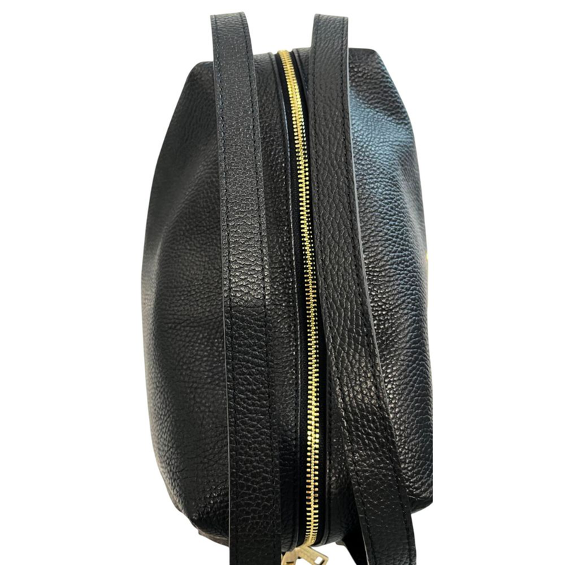Black leather women bag-null