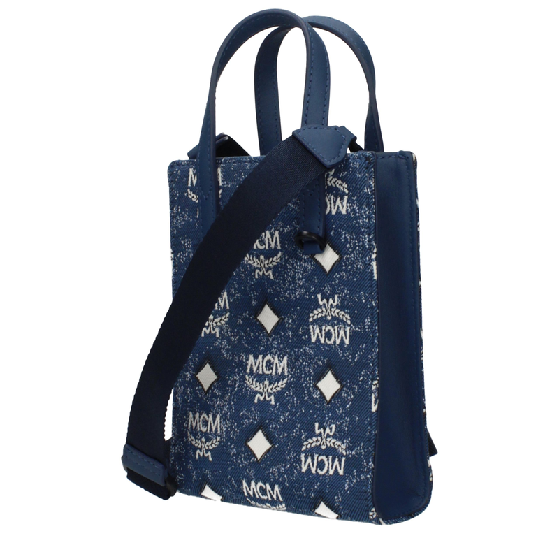 Blue fabric handbag-null