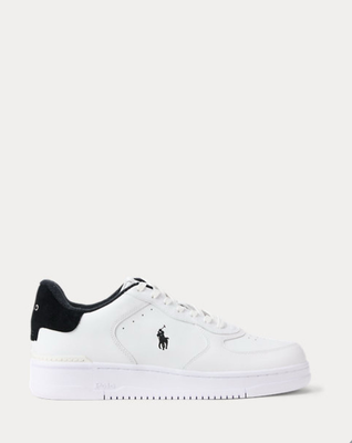 Polo Ralph Lauren masters court leather trainer, White, medium