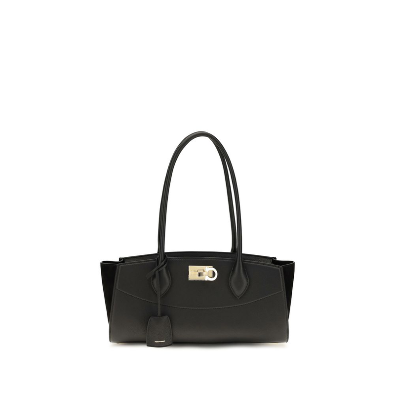 Black calf leather bos taurus shoulder bag-null