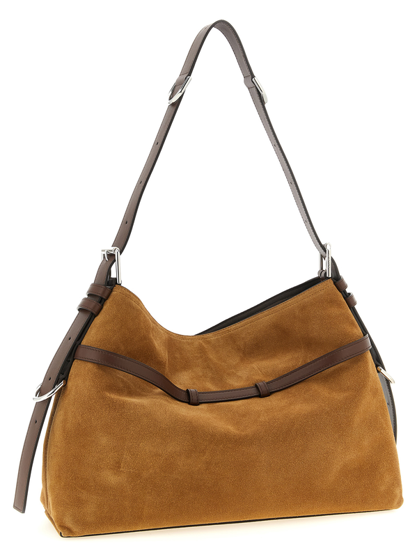 Brown calfskin shoulder bag-null